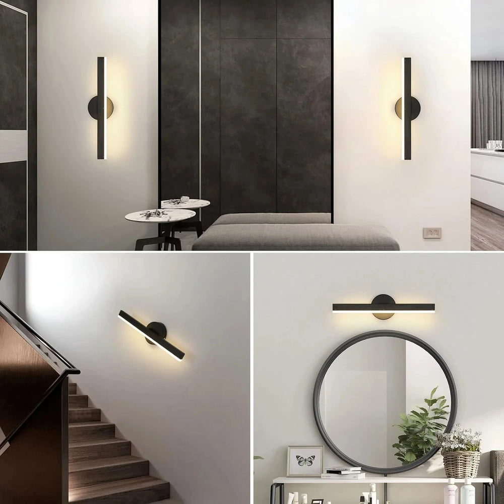Applique murale LED orientable à 360°, en noir ou blanc, avec finition moderne pour éclairage intérieur par Luminaire Essenza.