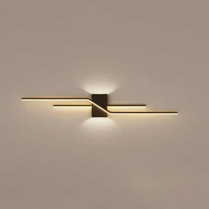 Applique murale LED linéaire double Luminaire Essenza, design minimaliste en noir ou blanc, éclairage moderne pour intérieur.