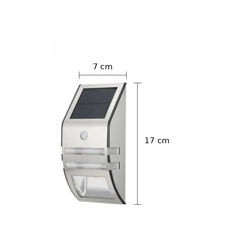 Applique murale solaire LED Luminaire Essenza avec détection de mouvement et design épuré, installation extérieure moderne.