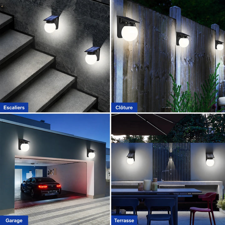 Applique murale solaire LED Luminaire Essenza avec éclairage réglable en 3 couleurs, montage mural moderne et élégant