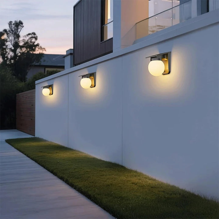 Lampe d'extérieur solaire LED 10W Luminaire Essenza, lampe sphérique IP65 étanche, trois couleurs pour jardin, terrasse ou villa