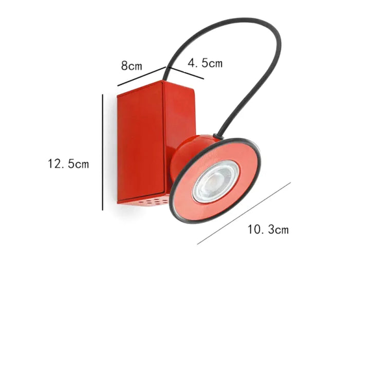 Applique murale LED magnétique Luminaire Essenza pour couloir, lumière chaude blanche, design moderne rouge et blanc.