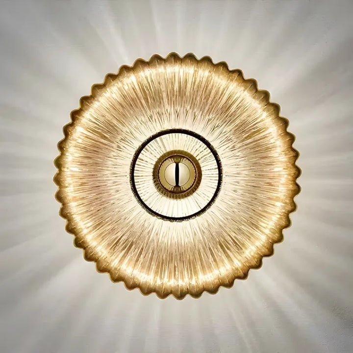Applique murale décorative en verre en forme de cercle blanc chaud, moderne et élégante, par Luminaire Essenza.