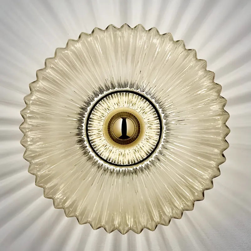 Applique murale décorative en verre en forme de cercle blanc chaud par Luminaire Essenza, éclairage moderne pour intérieur.