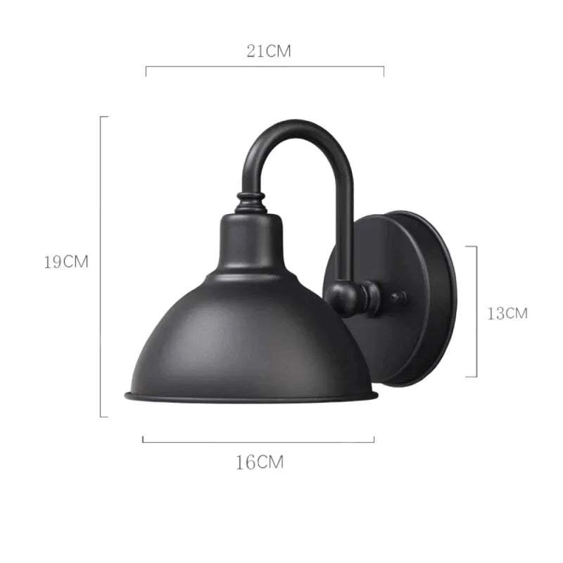 Applique murale extérieure industrielle rétro en métal vieilli noir et blanc, étanche, luminaires Luminaire Essenza.