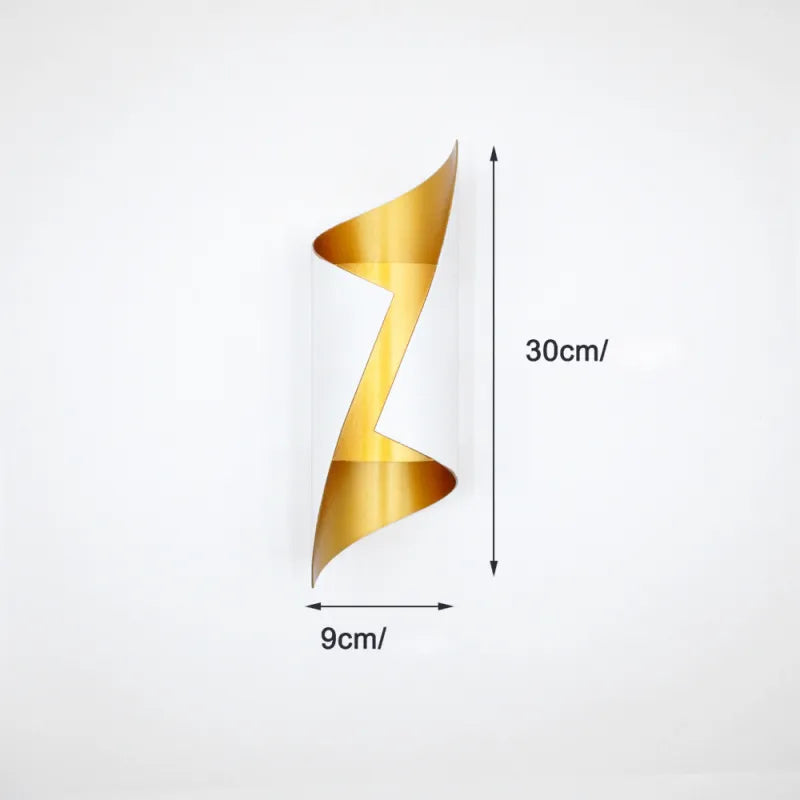 Applique murale LED design nordique en spirale blanche de 30 cm, lumière froide 5500-7000K, luminaires Essenza.