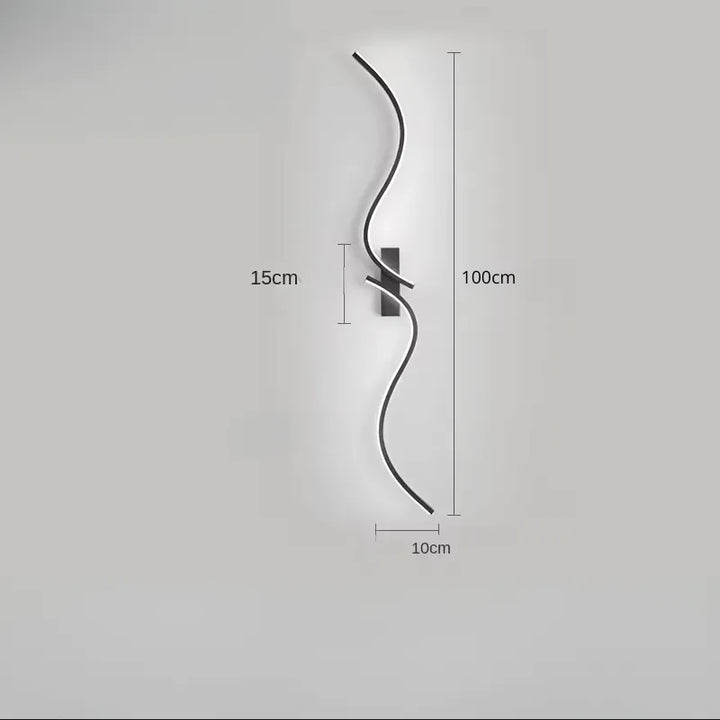 Applique murale LED moderne et minimaliste de 100 cm, Luminaire Essenza, éclairage blanc froid, design décoratif élégant.
