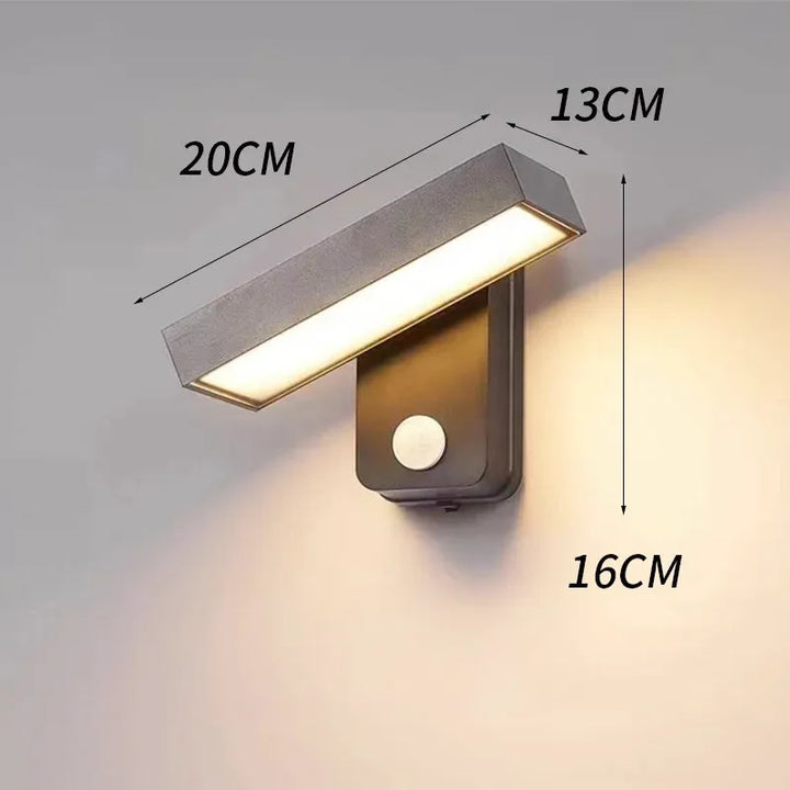 Applique murale LED extérieure moderne minimaliste Luminaire Essenza, 20 cm, blanche, lumière blanc chaud.