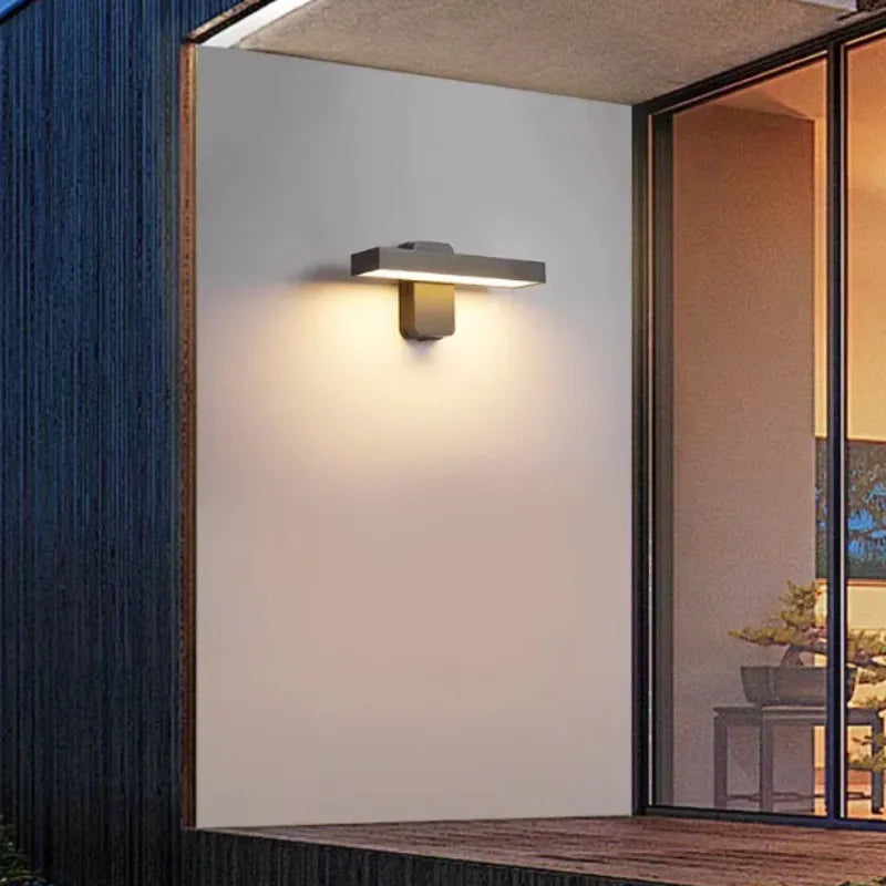 Applique murale LED extérieure Luminaire Essenza, design moderne et minimaliste, blanc chaud, 20 cm.