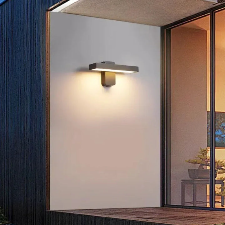 Applique murale LED extérieure Luminaire Essenza, design moderne et minimaliste, blanc chaud, 20 cm.