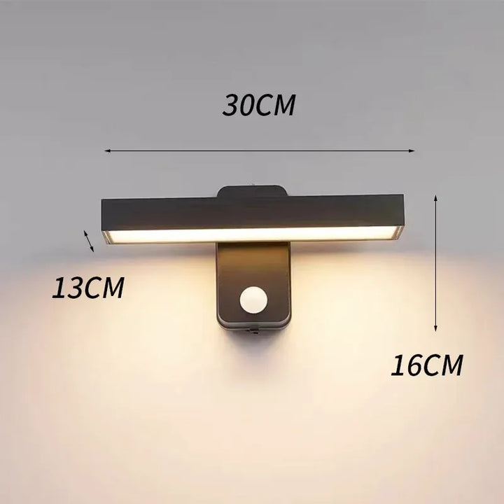 Applique murale LED extérieure Luminaire Essenza, moderne et minimaliste, 30 cm, finition blanche avec lumière blanc chaud.