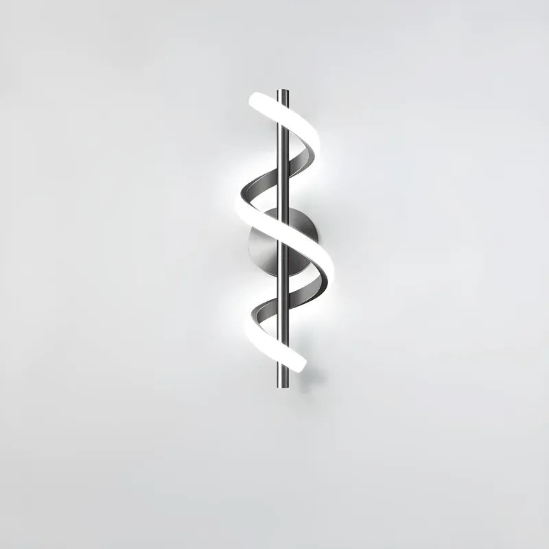 Applique murale LED luxe Luminaire Essenza en noir, blanc et or avec finition élégante et éclairage blanc chaud.