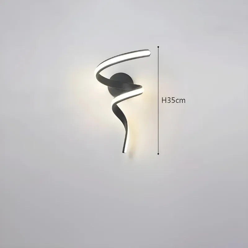 Applique murale LED Luxueuse Luminaire Essenza, finition noire, blanche et or, éclairage chaud pour décoration intérieure élégante