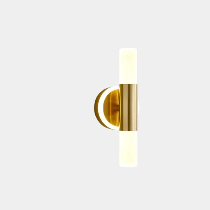 Applique murale LED minimaliste moderne Luminaire Essenza avec double extrémité en or et blanc chaud, éclairage élégant.