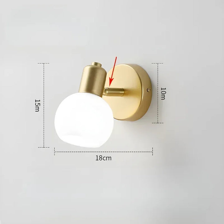 Applique murale salle de bain LED rotative en métal et verre Luminaire Essenza avec éclairage blanc froid