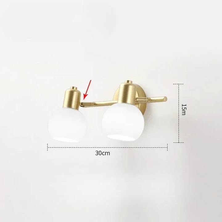 Applique murale salle de bain LED rotative en métal et verre, modèle B blanc froid, éclairage moderne pour salle de bain.