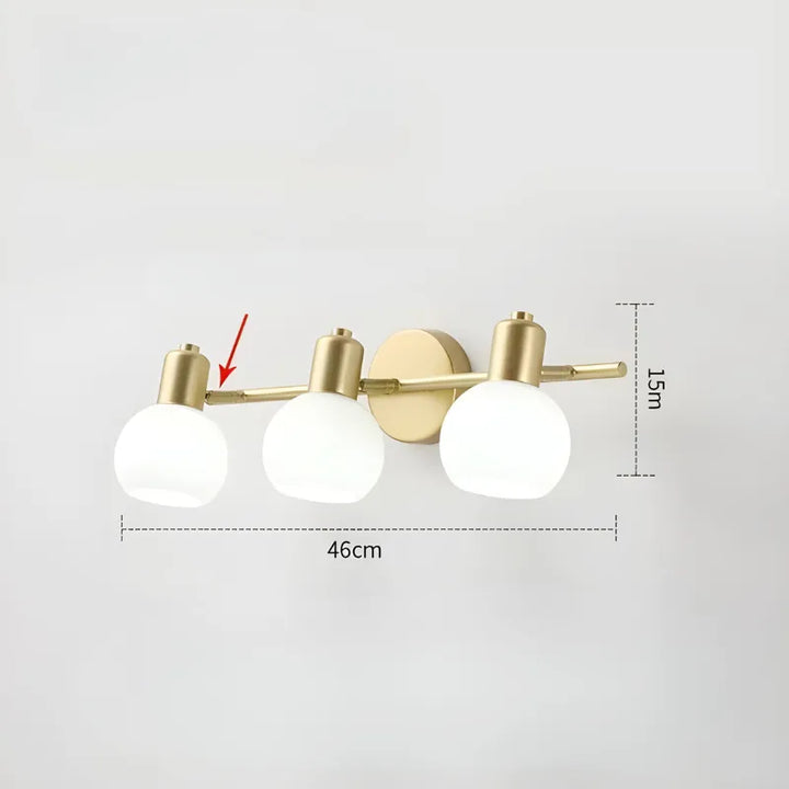 Applique murale LED rotative pour salle de bain, en métal et verre blanc froid, modèle C, par Luminaire Essenza.