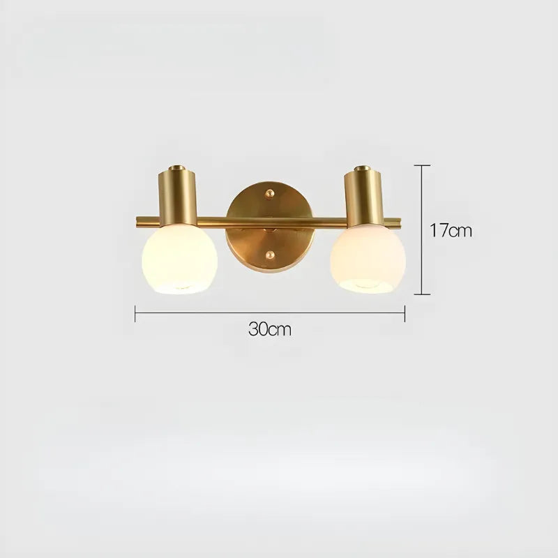Applique murale salle de bain LED rotative en métal et verre Luminaire Essenza, modèle D, lumière blanc chaud