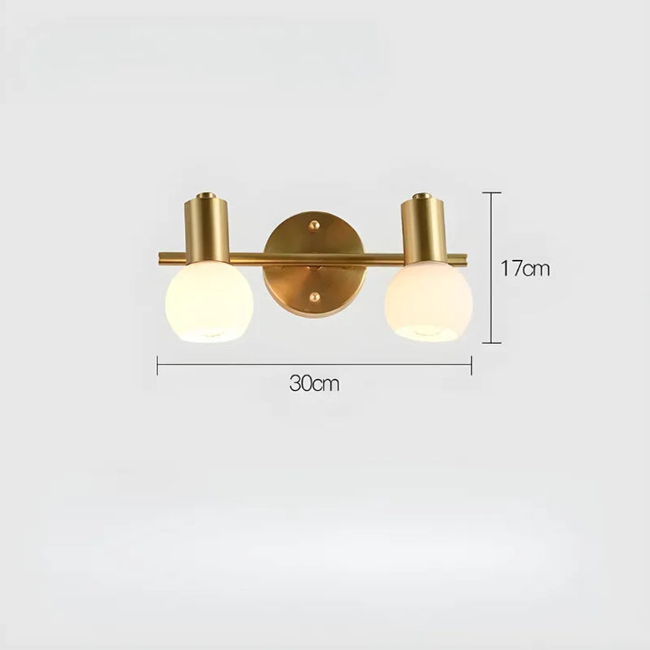 Applique murale salle de bain LED rotative en métal et verre Luminaire Essenza, modèle D, lumière blanc chaud