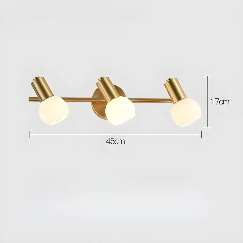 Applique murale salle de bain LED rotative en métal et verre, éclairage blanc chaud, modèle E, design moderne de Luminaire Essenza