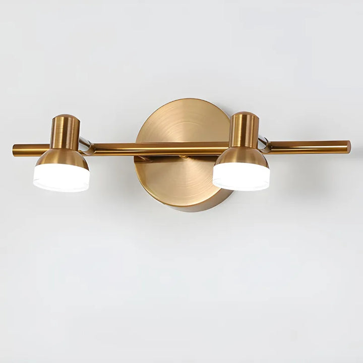 Applique murale salle de bain LED rotative Luminaire Essenza, moderne à trois têtes or et blanc naturel, éclairage élégant.