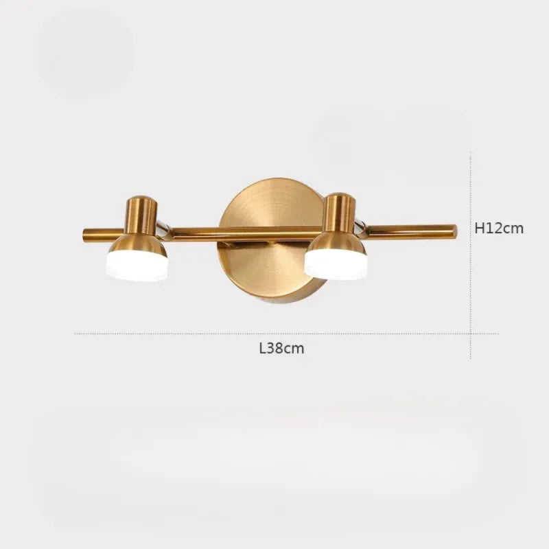 Applique murale salle de bain LED rotative moderne Luminaire Essenza avec trois têtes or et blanc naturel, éclairage élégant.