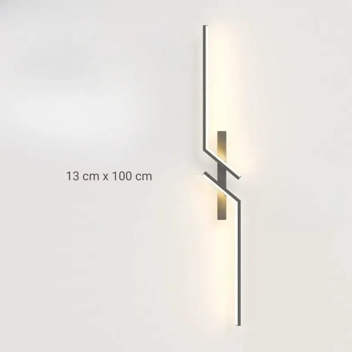 Applique murale moderne LED Luminaire Essenza pour salon, design minimaliste, blanc chaud, éclairage élégant, 100 cm de long.