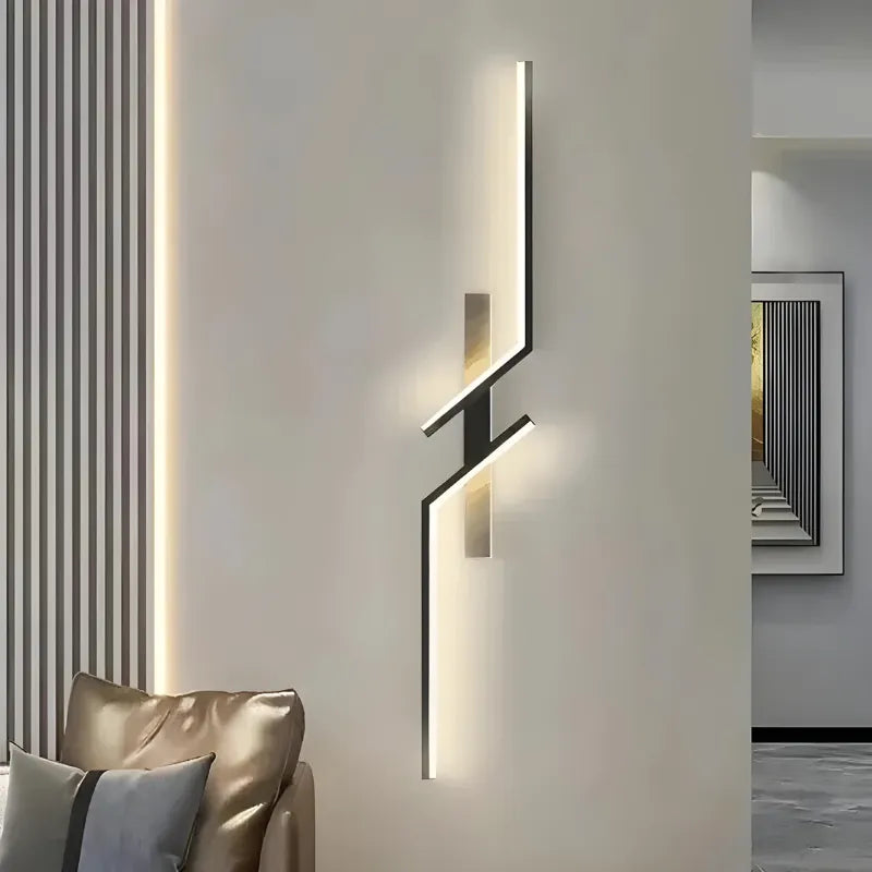 Applique murale moderne LED Luminaire Essenza pour salon, design élégant, minimaliste, blanc chaud, 60 cm, gauche