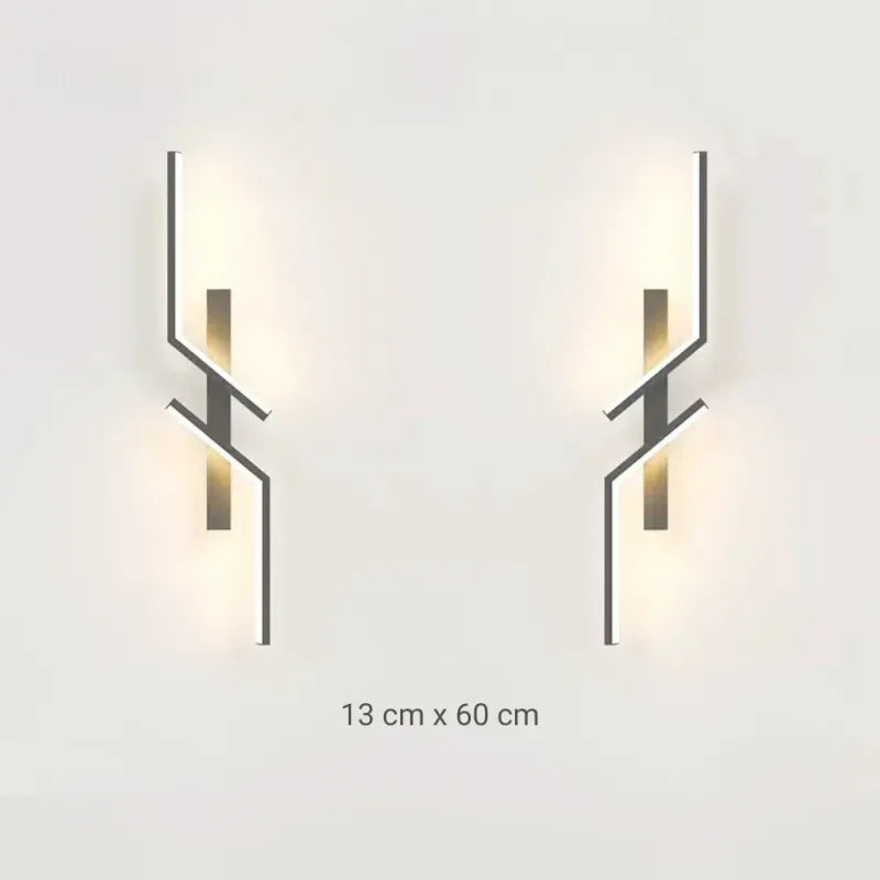 Paire d'appliques murales modernes LED blanches chaudes, élégantes et minimalistes pour salon, 60 cm, de la marque Luminaire Essenza