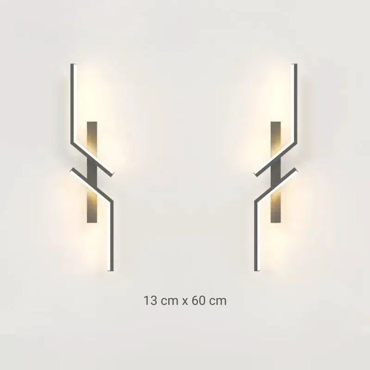 Paire d'appliques murales modernes LED blanches chaudes, élégantes et minimalistes pour salon, 60 cm, de la marque Luminaire Essenza