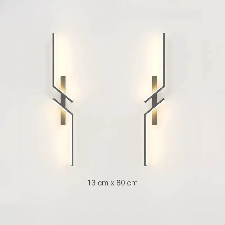 Paire d'appliques murales modernes LED Luminaire Essenza pour salon, blanc chaud, design élégant et minimaliste, 80 cm de long.